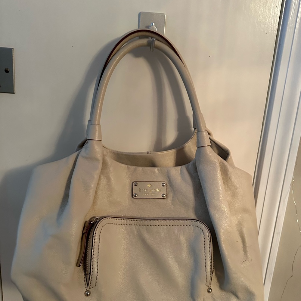 Kate Spade Beige Leather Tote Bag